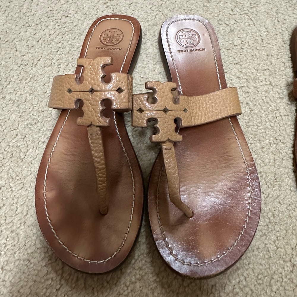 Tory Burch Sandals, Tan Leather, Size 8